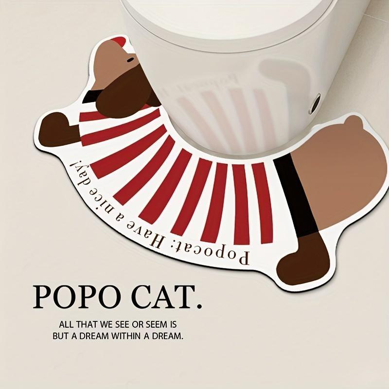 1pc Cute Dachshund Bath Mat, Soft Diatomite, Non-Slip & Absorbent Oval Rug for Bathroom