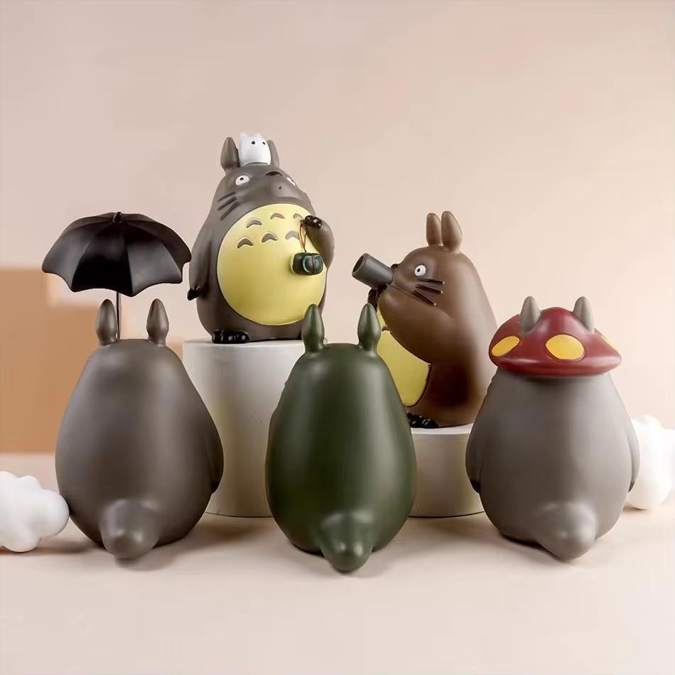 5/12Pcs Anime Miyazaki Hayao Series Totoro Figure Mini Statue Cute Micro Landscape Decorative Ornaments Car Ornament Kid Gifts