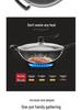 Maifan Stone Non-stick Wok Stir-fry Pan, Thickened Flat-bottom, Multi-layer Die-cast, Universal Stove Compatible.