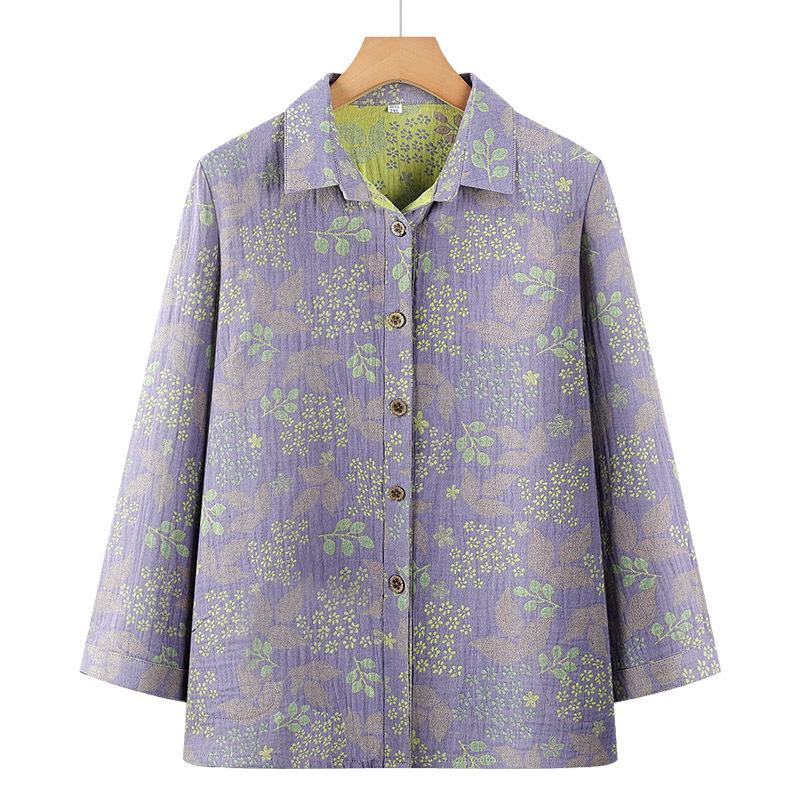 Camisa de Algodón Puro Nueva de Verano 2026 para Mujeres de Mediana Edad y Mayores - Top Ligero 100% Algodón