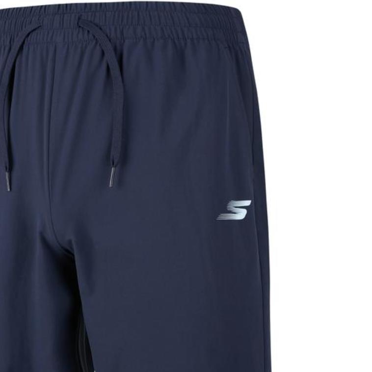 Skechers Solid Color Lace-Up Mid-Rise Quick-Dry Casual Shorts Men Shorts Navy-Blue P223M128-00DU