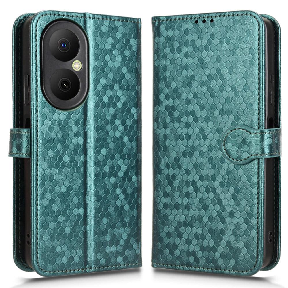 For Huawei Enjoy 80 Wallet Case Dot Pattern Imprint PU Leather Phone Cover