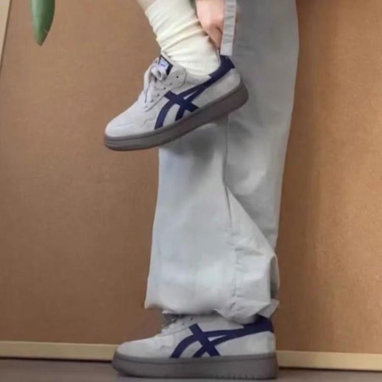 Damen-Trainingsschuhe mit dicker Sohle, Frühling und Sommer, neue Sport- und Freizeitschuhe, Forrest Gump-Schuhe, retro, atmungsaktiv, weichsohlig, grau-blaues Boardsh