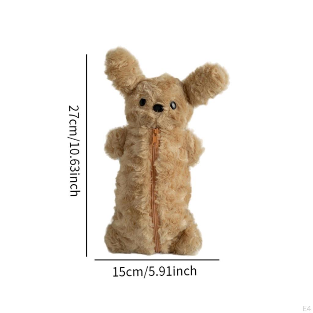 Cartoon Plush Pencil Case Girls Cosmetic Organizer Novelty Portable Multipurpose Makeup Bag