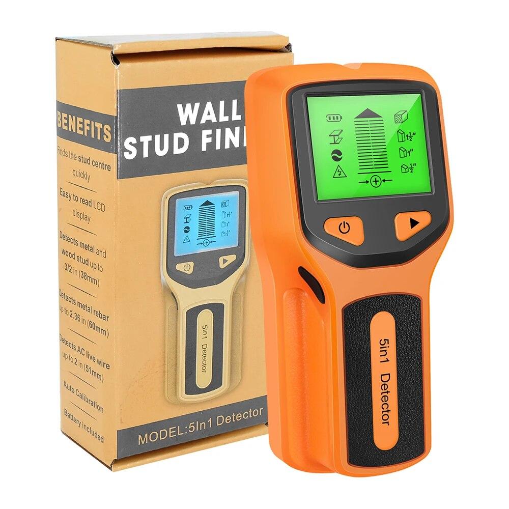 HW430 5in1 Wandbalken-Detektor LCD-Anzeige Multifunktional Handheld für Holz AC-Leitung Kabel Metall-Detektor Elektrischer Wandfinder SC
