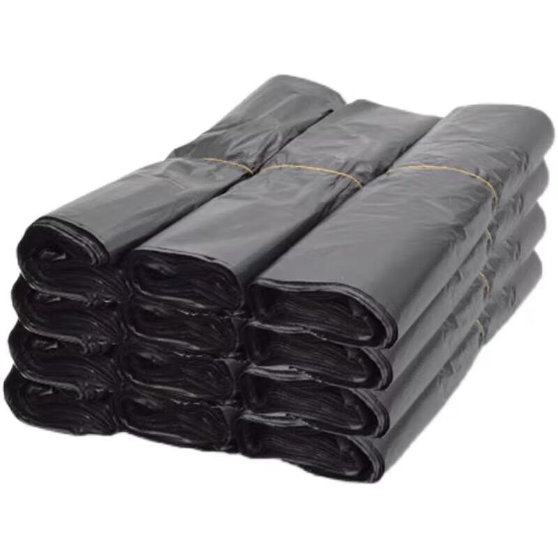 Disposable Black Vest Handle Trash Bags Flat Mouth 80x90cm Regular
