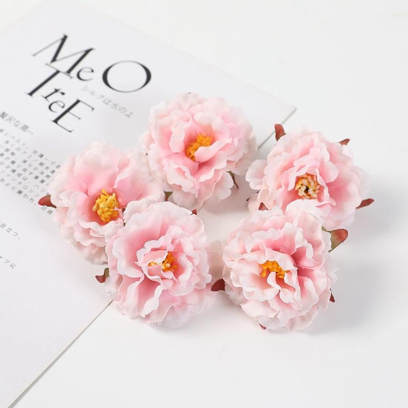 5/10PCs Artificial Flowers 6.5cm Silk Fake Flowers Heads for Home Room Dceor Garden Wedding Marriage Decoration Gifts Accessory