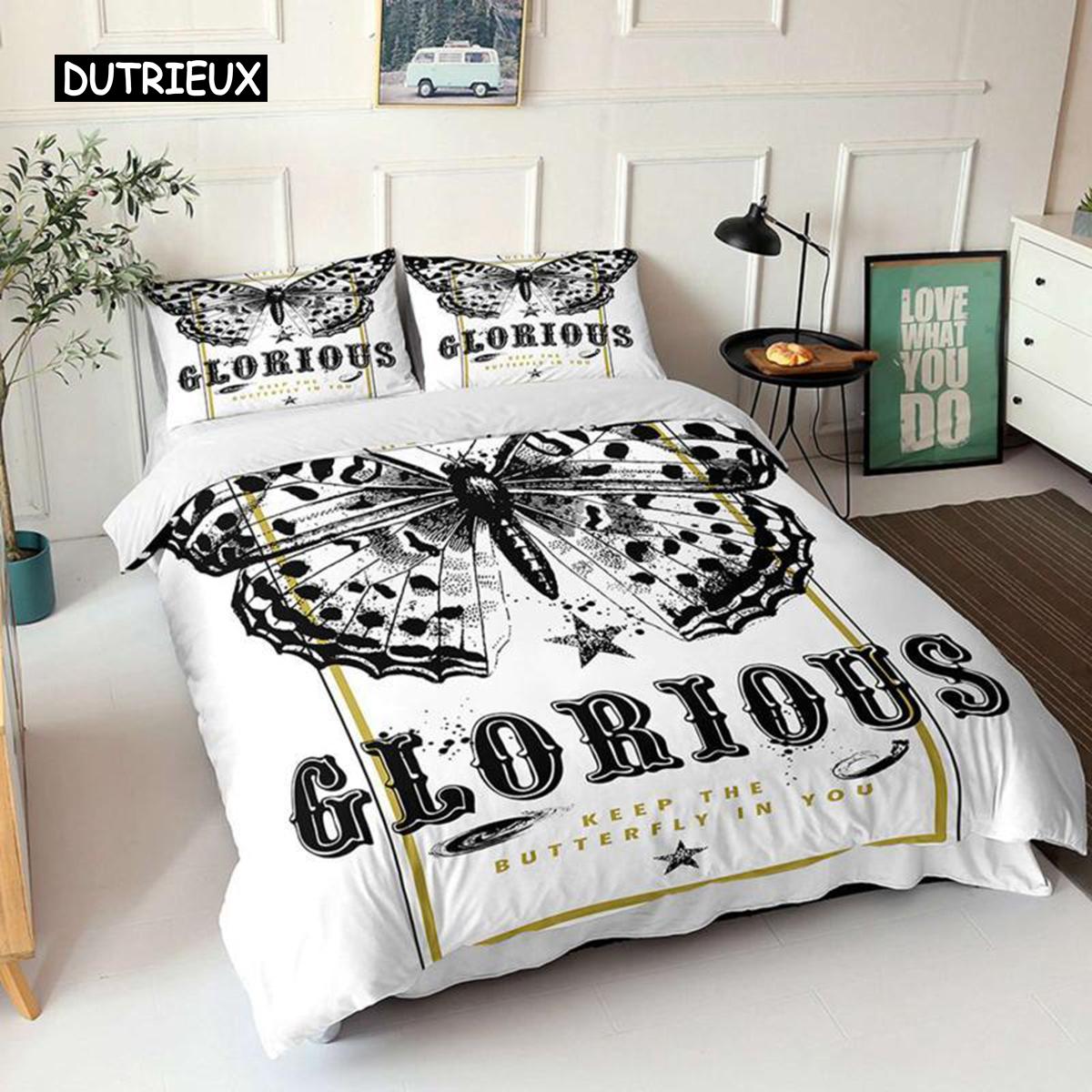 

Комплект пододеяльников с бабочками размера Queen, сине-белое одеяло с принтом бабочек для девочек, детей и подростков, микрофибровое одеяло EU single(135x200cm)