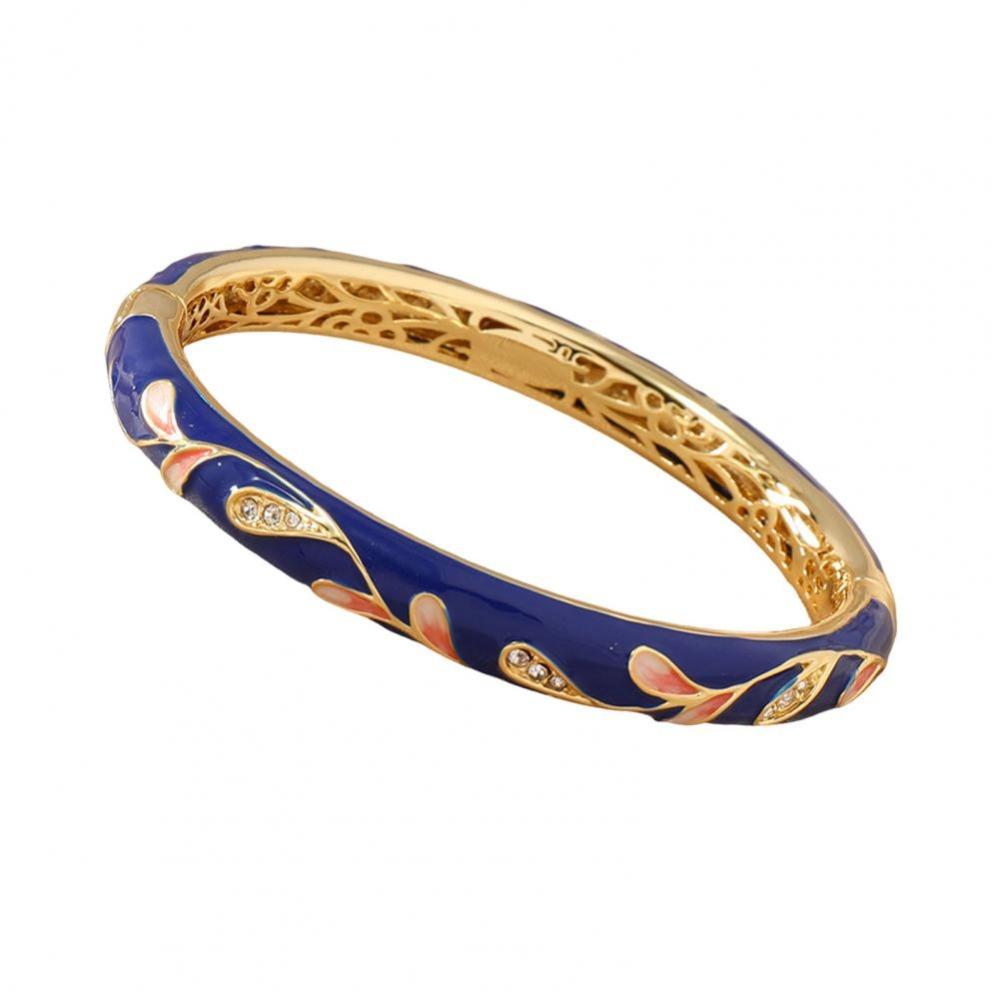Traditional Hollow Out Flower Bangle Enamel Women's Hand Bracelet  Jewelry Gifts