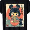Adorable Kawaii Japanese Girl and Cat Enjoying Ramen on An Anime-Themed T-Shirt. Unisex Design for Both Men and Women, Perfect F