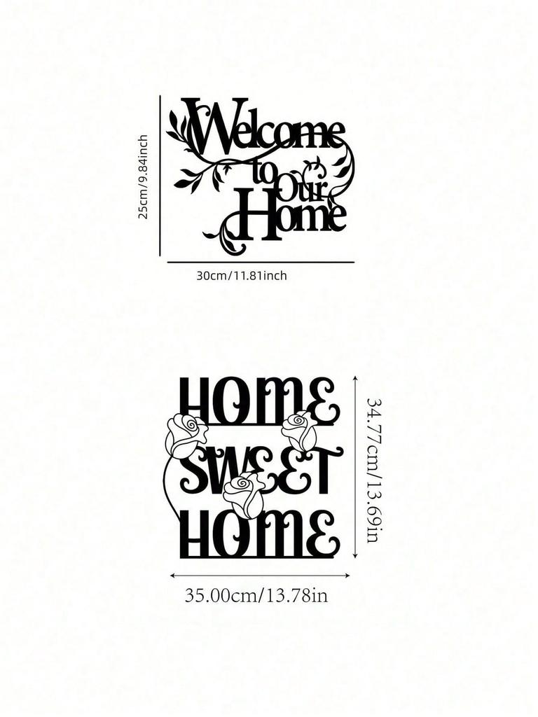 Vintage Metal Christmas Welcome Sign For Home Porch Wall Decor With Hanging Chain