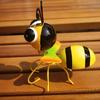 Metal Bee Garden Statue Small Cute Bumble Bee Sculpture Outside Fence Lawn Yard Art Ornament for Garden Backyard Table Wall Decor