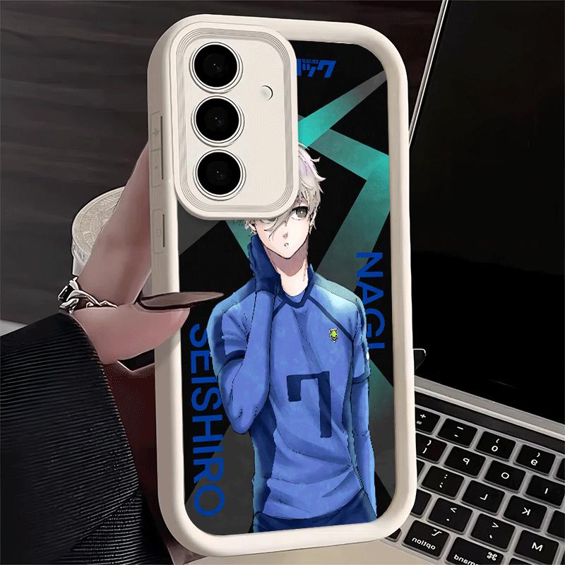 Phone Case for Samsung Galaxy A17 A16 A15 A14 A13 Anime Blue L-Lock Desgin A56 A36 A26 A55 A35 A25 A54 A34 A24 A53 A33 A23 A07 A