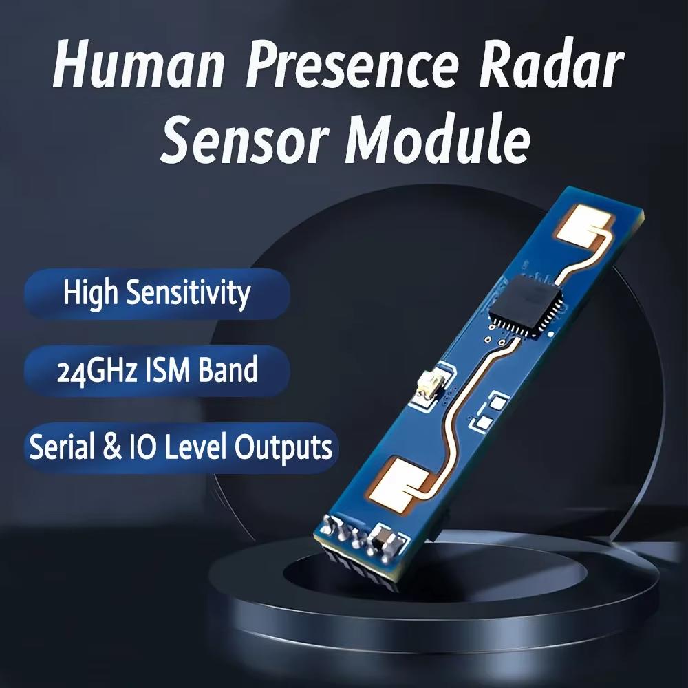 LD2410B Easy Install Human Presence Radar Sensor Module Bluetooth Supported Heartbeat Detection for Home Automation DIY Projects
