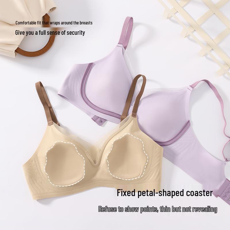 Seamless Jelly Underwear: Women's Light, Breathable Mesh, Wirefree Bra with Petal Cup Support