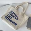 Large Capacity Letter Print Tote Bag Soft Lightweigh Literary Canvas Shoulder Bag Casual Commuting Woman Shoulder Bag Work