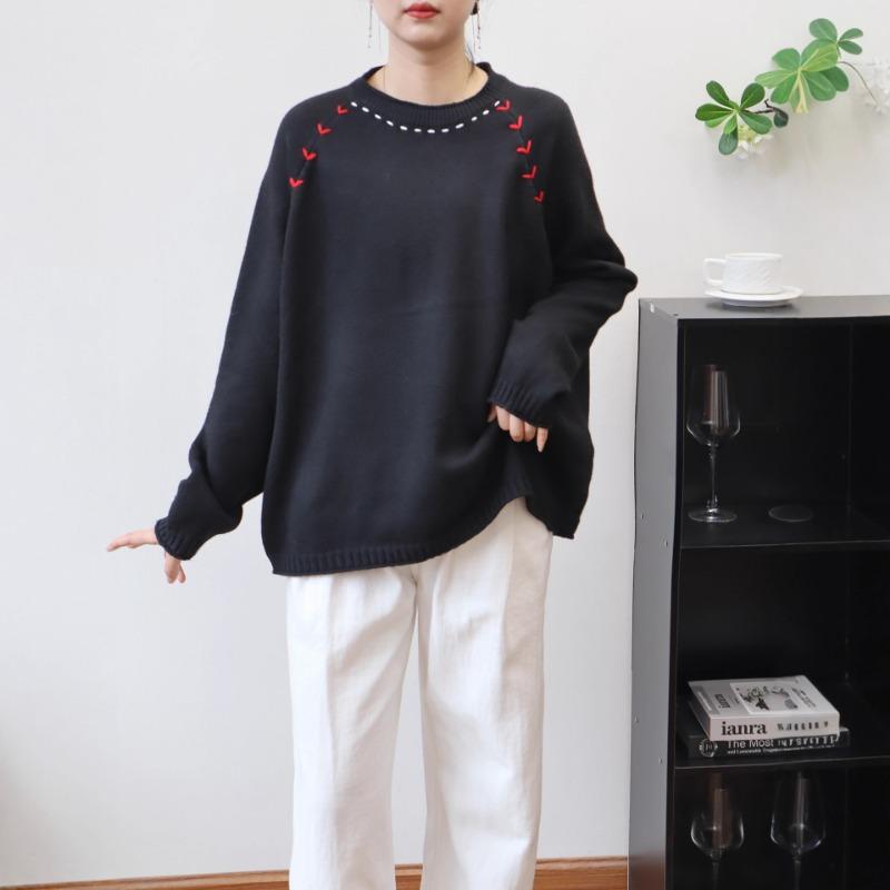 Autumn and winter new design sweater pullover retro loose lazy soft waxy knitted sweater top women