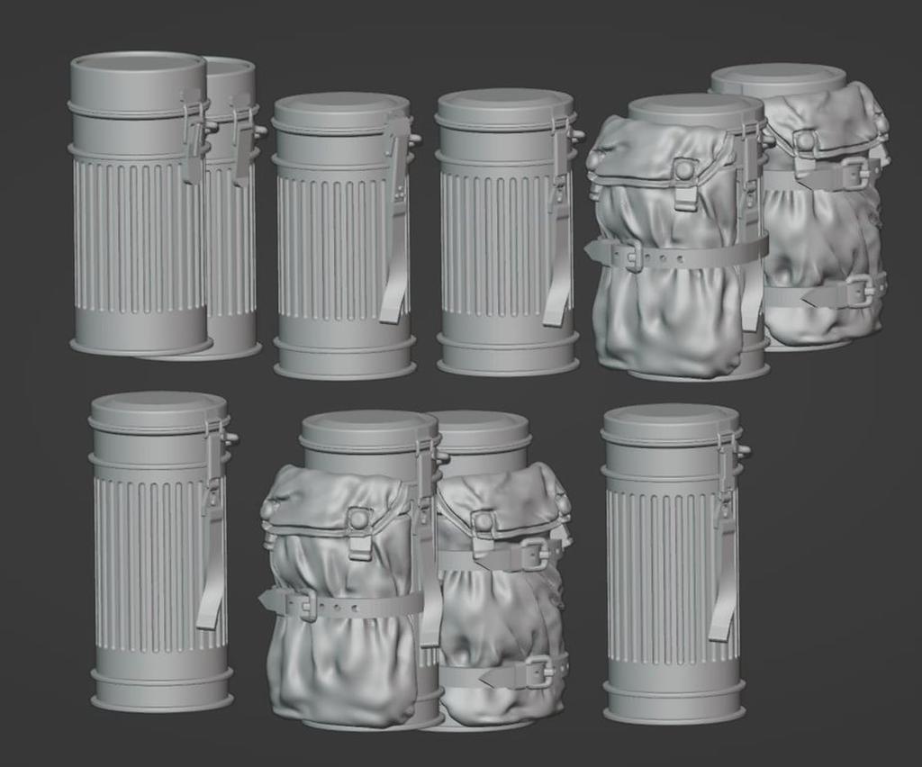 Chino Model German Gas Mask Case Set 3D Printer Kit 1/24 CM-203 (Military)