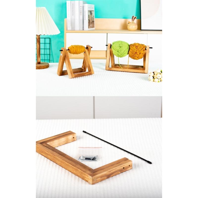 Holz-Garnspender 360 Grad drehbarer Holz-Garnhalter Ständer Schreibtisch Garnrollen-Organisator Für Strickprojekt