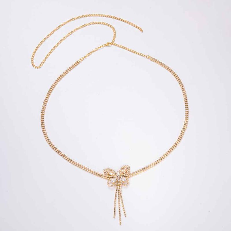 Rhinestone Light Luxury Waist Chain Full Diamond Zircon Butterfly Waist Chain Sexy Personality Butterfly Pendant Waist Body Chain