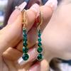 Fresh Green Water Drop Diamond Geometric Long Earrings for Women - 2022 Trendy Sweet Style