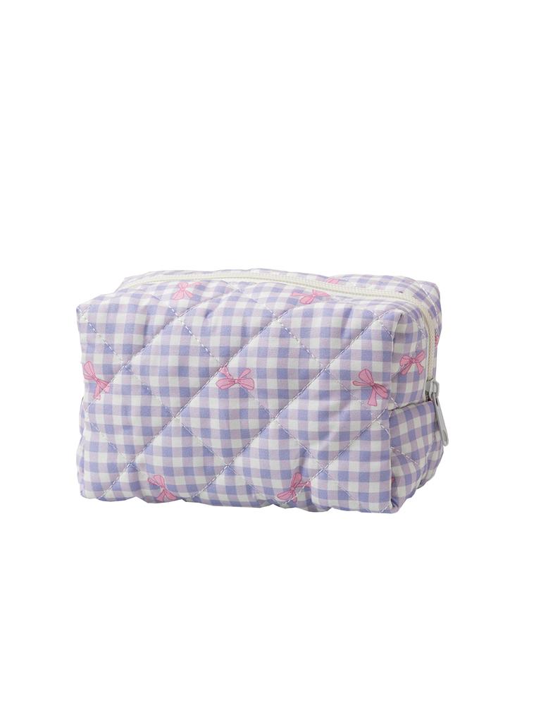 1PC Plaid Bow Pencil Case, Student Portable Pencil Case, Stylish School Supplies Stationery Storage Bag, Desktop Items Storage