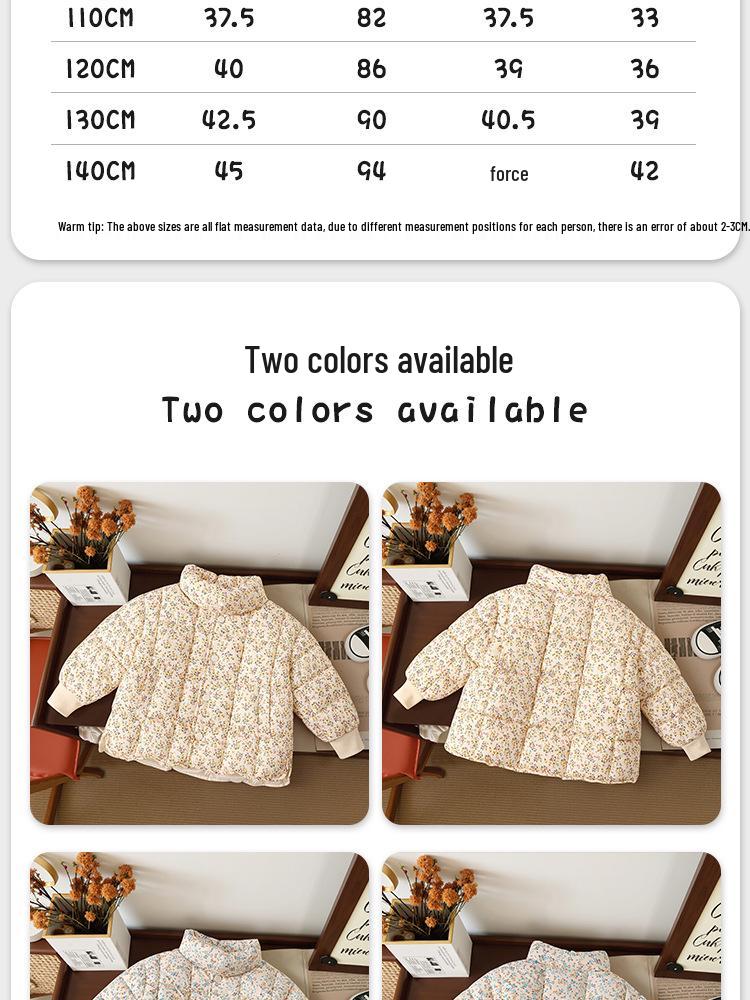 Children's Floral Cotton Jacket - Warm, Cute Style for Boys & Girls
