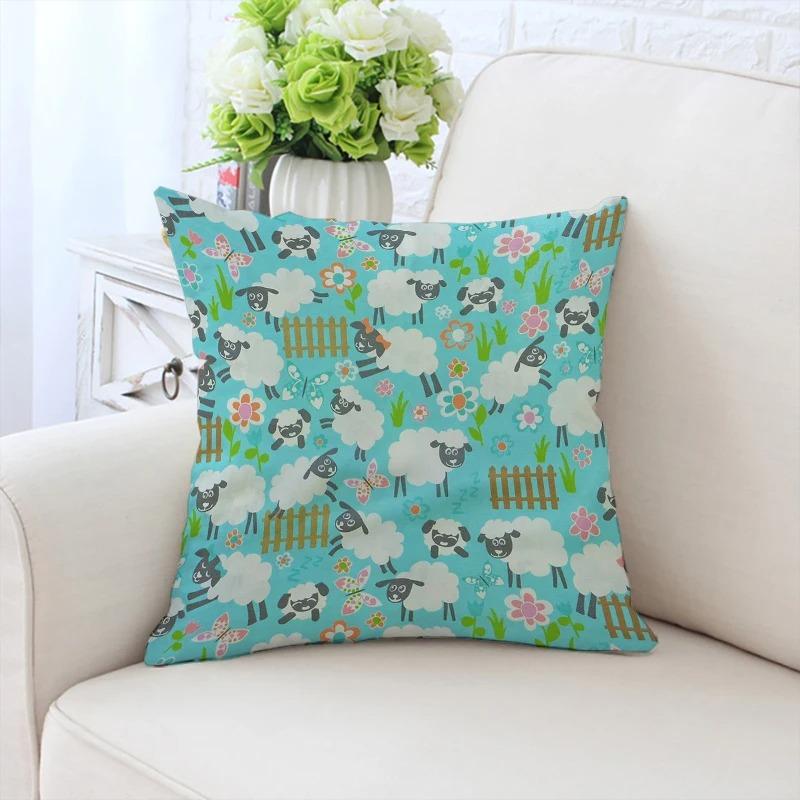 Cartoon Sheep Decorative Pillowcase Car Ornaments Office Living Room Sofa Home Pillowcase