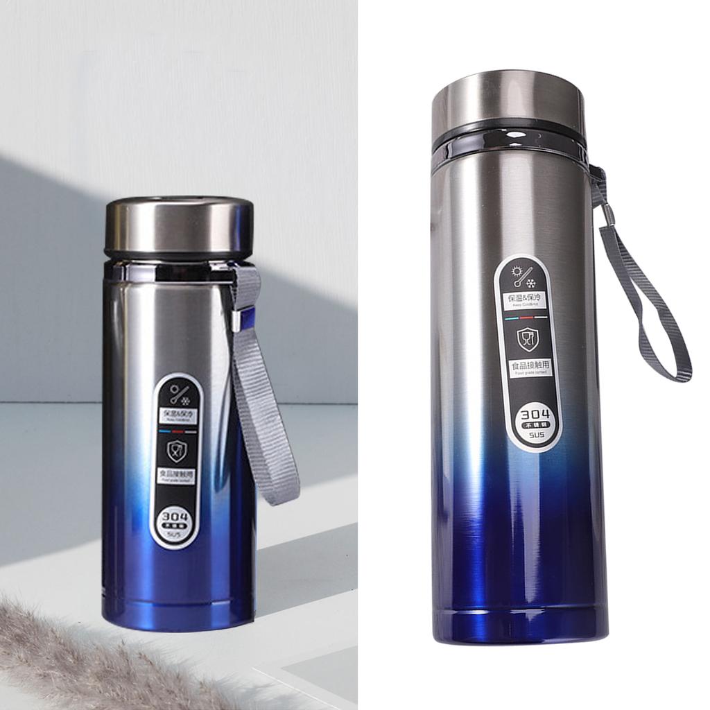 Termiczna butelka na wodę ze stali nierdzewnej klasy spożywczej, z gradientem kolorów, elegancki kubek termiczny na podróże plenerowe, niebieski