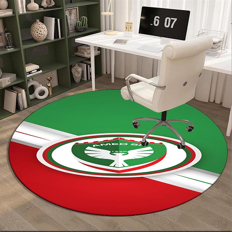 Amed Sk Crest Design Round Rug for Livingroom,Bedroom, Palyroom, Chair Rug, Area rug, Circle Carpet, Fan Christmas gift