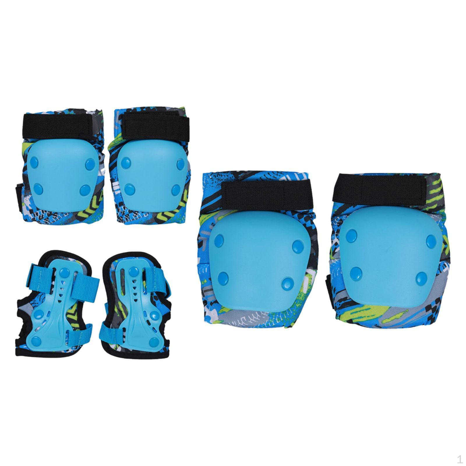 

Комплект экипировки для детей с наколенниками и налокотниками для катания на коньках и велосипеде M синий