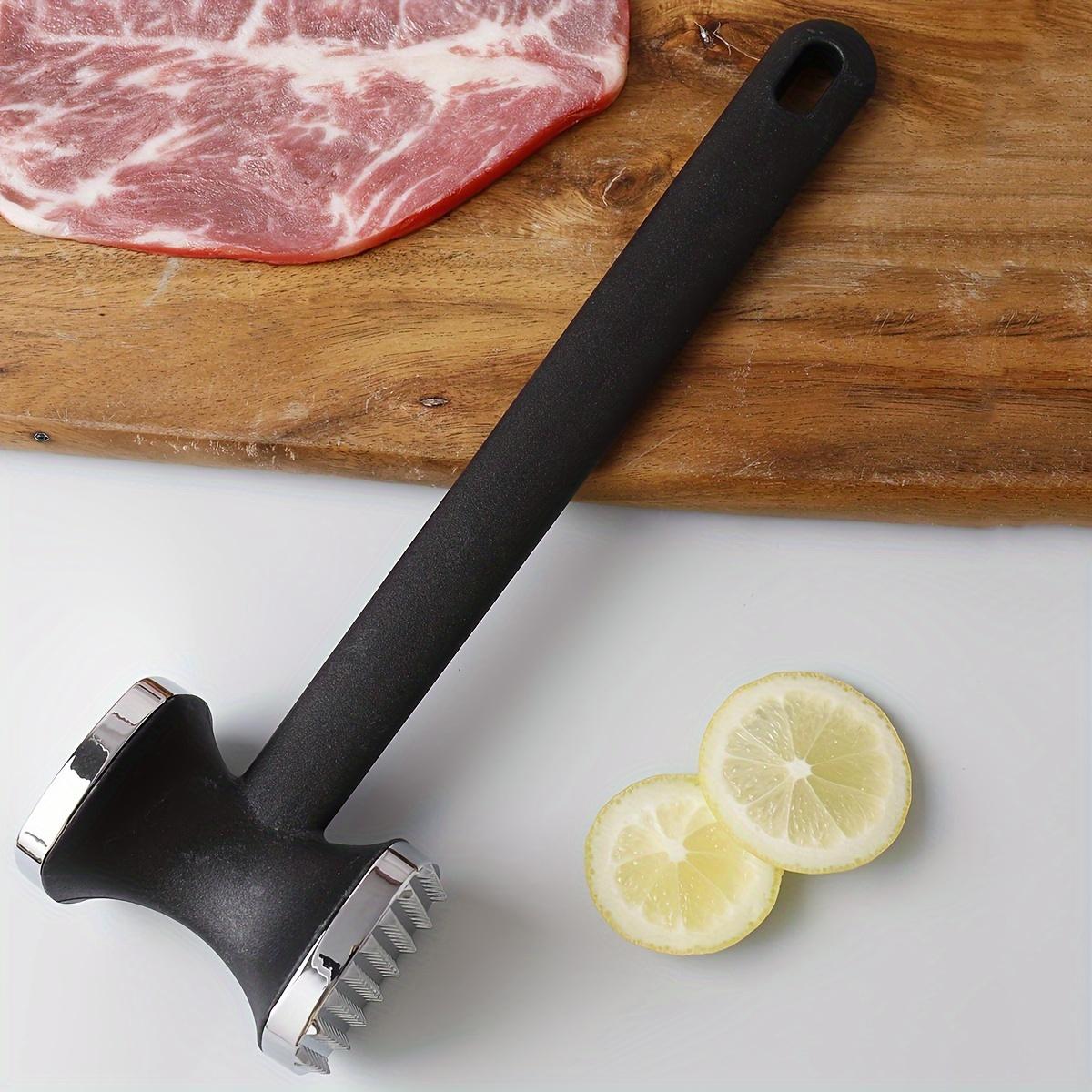 

1PCS Heavy Duty Kitchen Meat Tenderizer Hammer with Rubber Grip, Stainless Steel Head for Effortless Pounding and Tenderizing чёрный