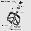 WEST BIKING Mountain Bike Reflective DU Bearing Pedals Lightweight Aluminum Alloy Non-Slip Road Bike Flat Pedals For MTB BMX