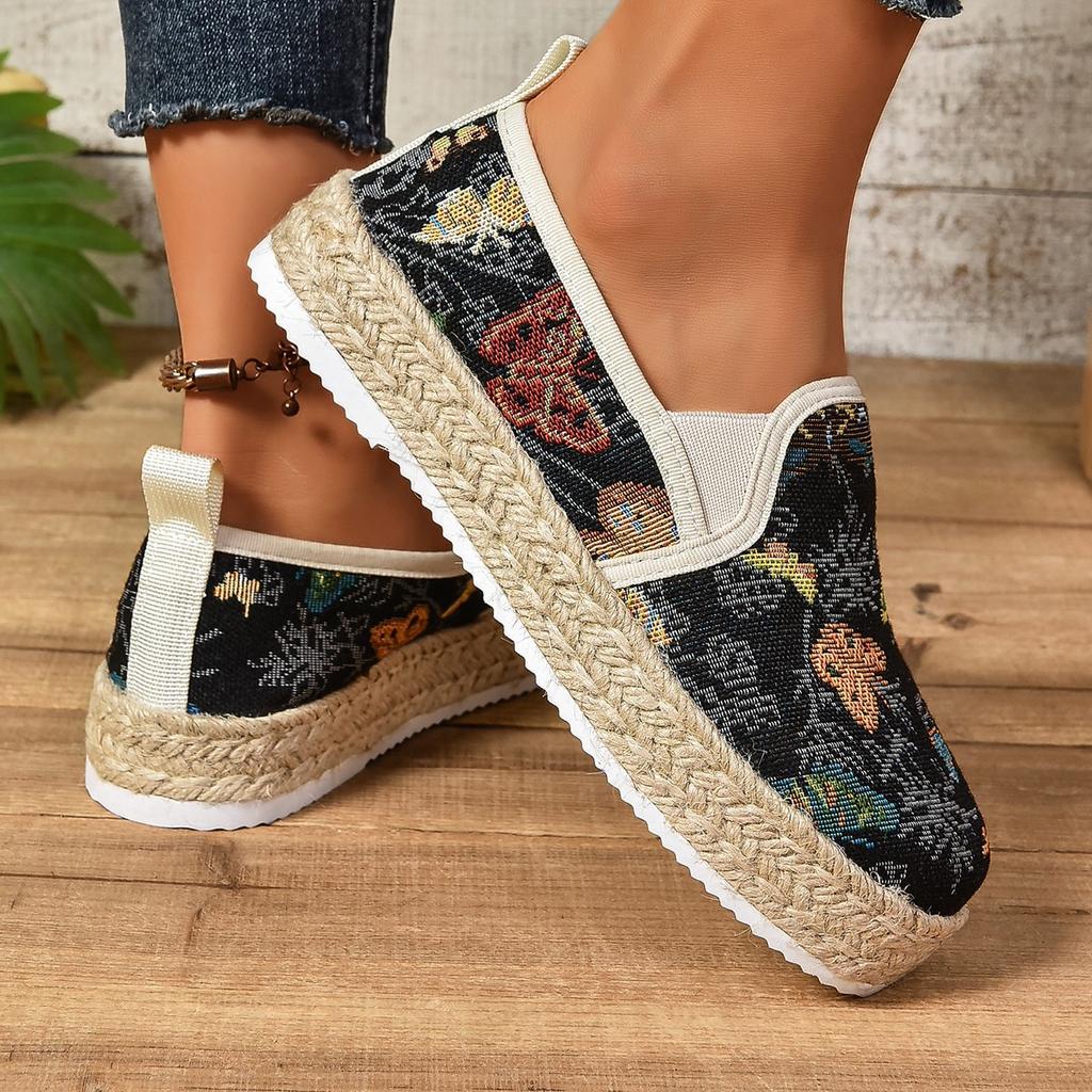 Fisherman shoes women's summer 2024 new fashion printing breathable flat-soled single shoes one-pedal women's shoes