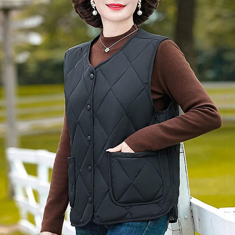 Vest Autumn and Winter New Down Cotton Vest Women's Versatile Loose Women's Vest New Vest