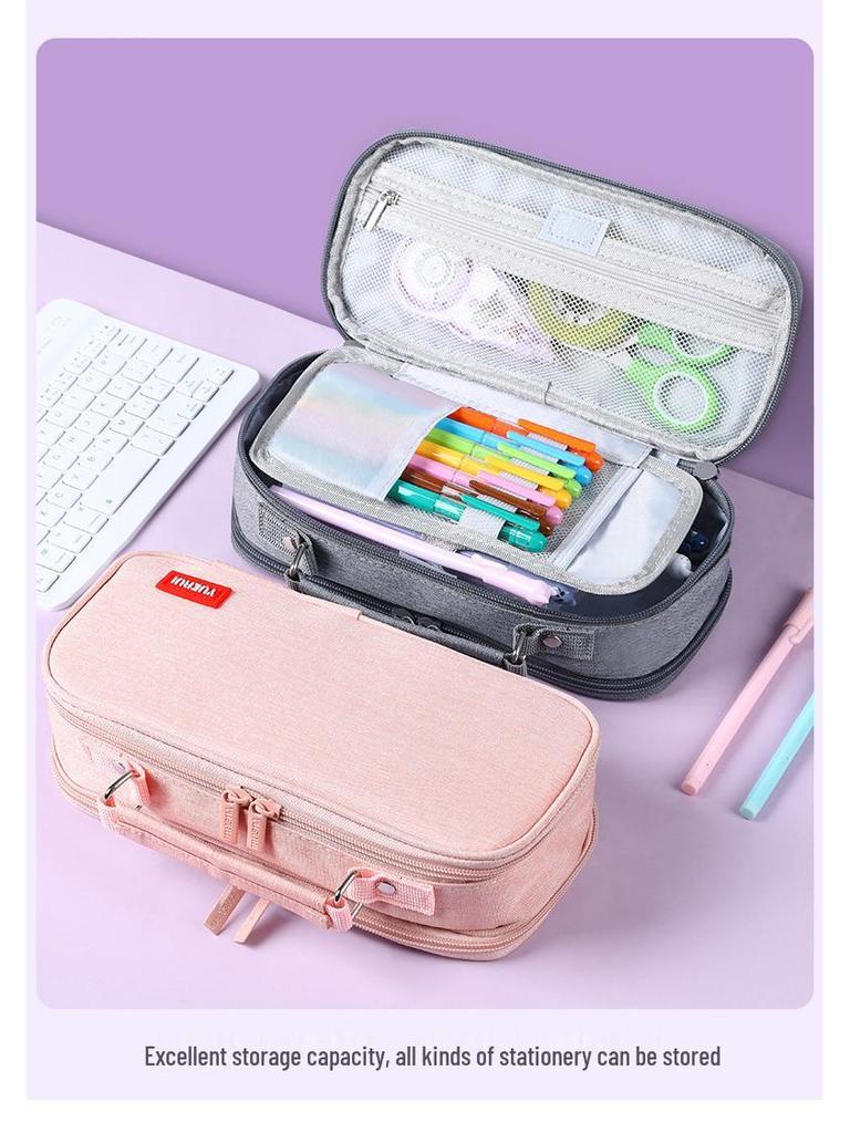 Large Capacity Multi-layer Canvas Pencil Case for Students
