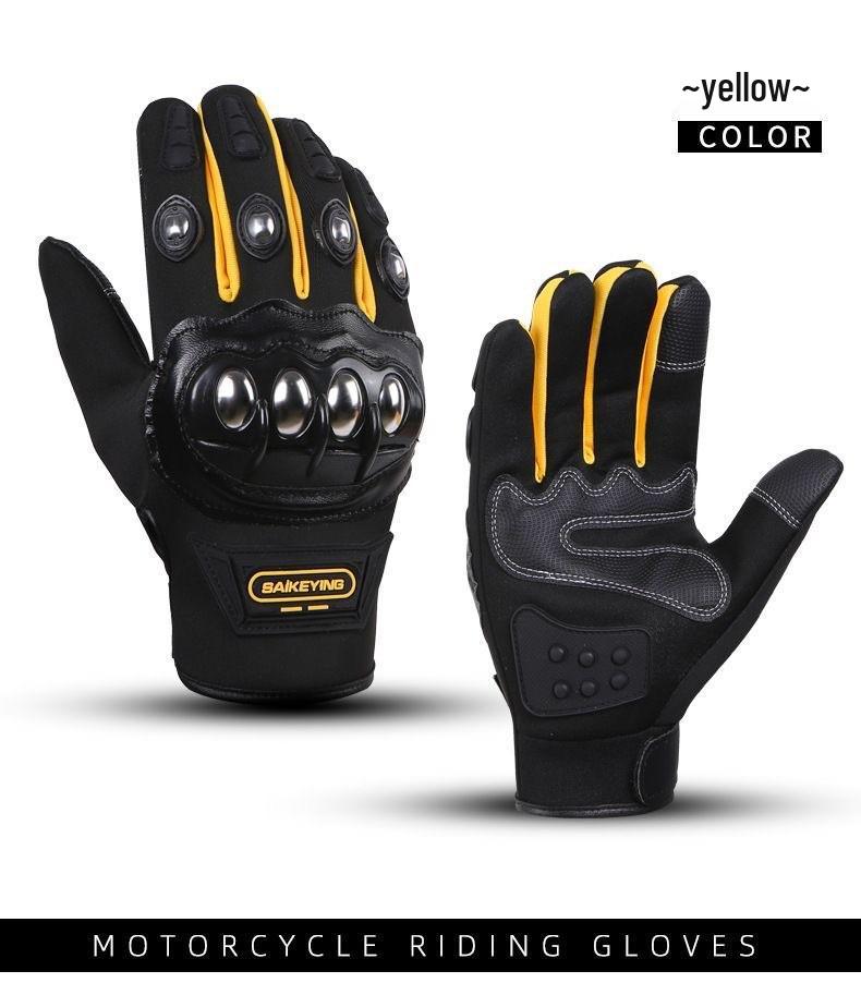 Steel Shell Half-Finger Motorcycle Gloves for Men & Women - Outdoor Sports, Fitness, & Mountaineering Protection