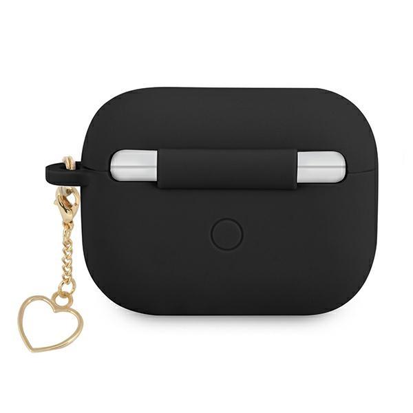 Guess Guaplschsk Airpods Pro Cover Black/Black Silicone Charm Heart Collection