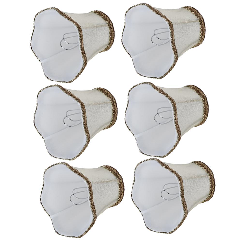 6Pcs Desktop Table Lamp Cover Fabric Lampshade Accessory for E14 Chandelier Light Bulb