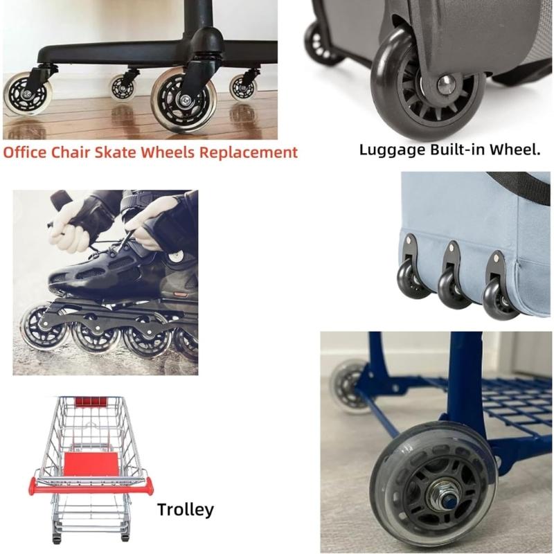 PU Roller Skate Wheels Suitcase Screw Replacement Wheels For Furniture And Inline Skate Repair Accessory Caster