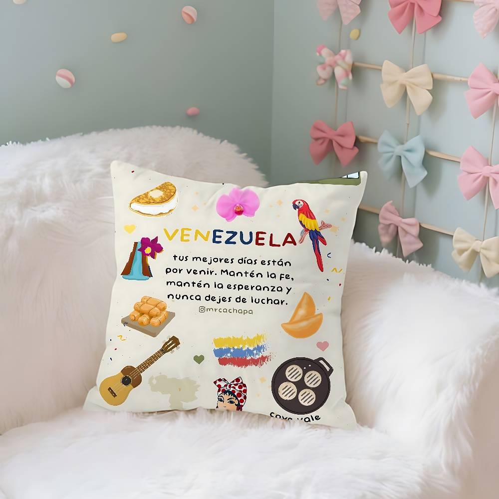 Venezuelas-Aesthetics-Art Pillow Case Cushion Cover Soft Cute Throw Pillow Case For Car Sofa Pillowcase Polyester With Zipper