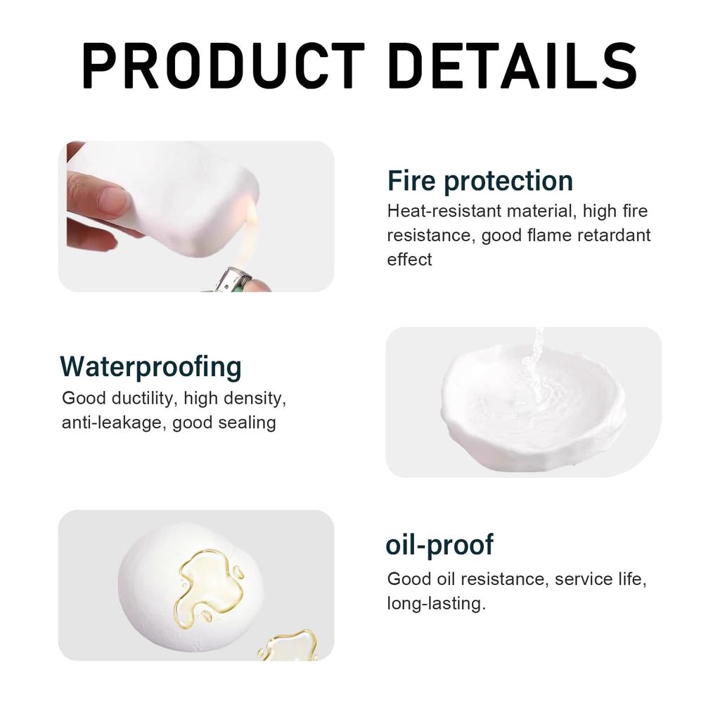 8 Pcs White Sealant Mastic Waterproof Duct Seal Repair Sealing Clay, Quick-Drying Duct Seal Putty for Wall Hole, Pipe Connection Holes Sealant Clay