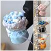 Crochet Puffs Rose Bouquet Finished Product Handmade Artificial Flower Decorations Valentine Mother Day Festival Souvenirs Gifts