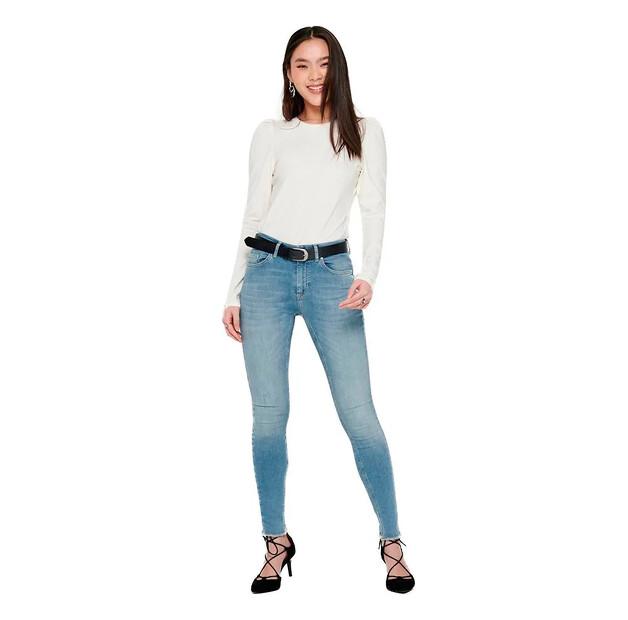 Only Blush Life Mid Waist Skinny Ankle Raw REA1468 Jeans