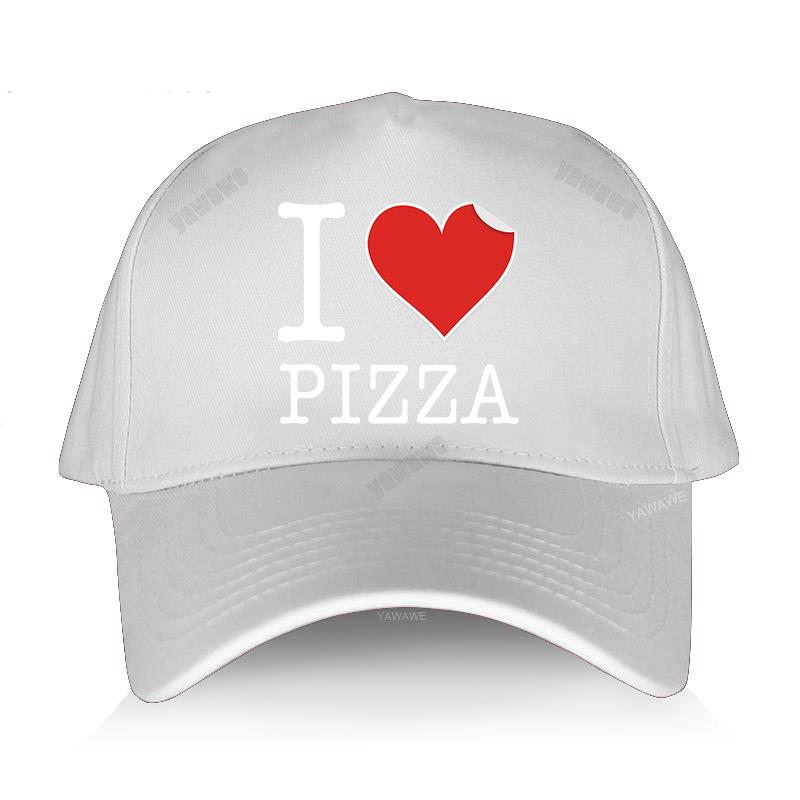 Gorąca sprzedaż męska letnia czapka z daszkiem czarna bawełniana regulowana czapka w stylu casual kocham pizzę LOGO unisex fajne czapki chłopięce na świeżym powietrzu