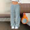 Women's Fashionable Loose-Fit Trousers Sporty Fleece-Lined Solid-Colour Long Trousers