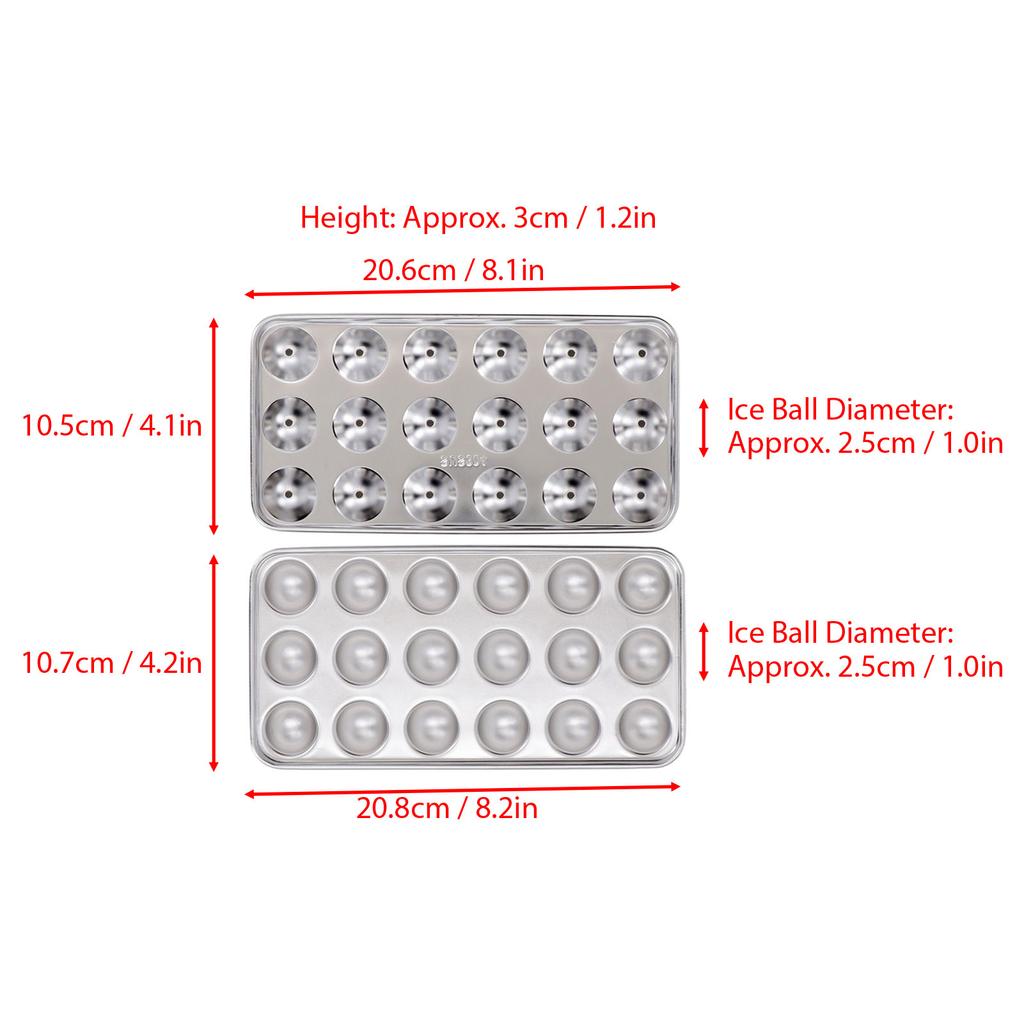 18 Grid Ice Ball Maker 304 Stainless Steel Ice Tray Mold Round Balls Ice Mold for Home Bar Party Use