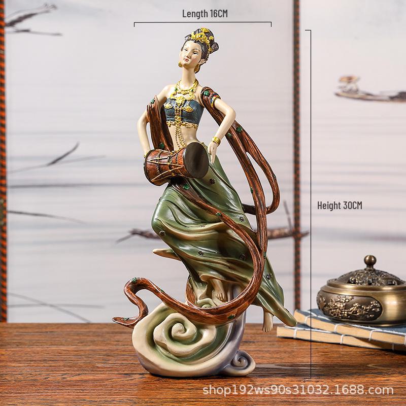 Elegant Retro Chinese Art Decor: Ladies' Ancient Figures for Living Room and Porch