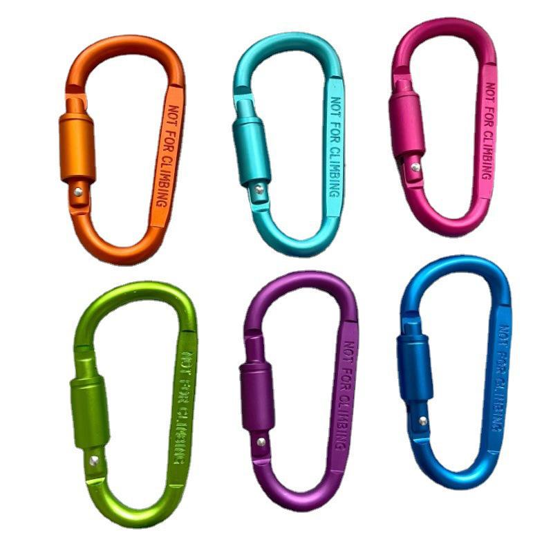 D-Shaped Colorful Aluminum Carabiner Multi-Functional Quick Link Backpack Hook