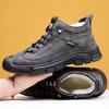 Winter New Large Cotton Shoes Men's Leather Wool Integrated Cold and Non-slip Warm Velvet Thickened Snow Boots